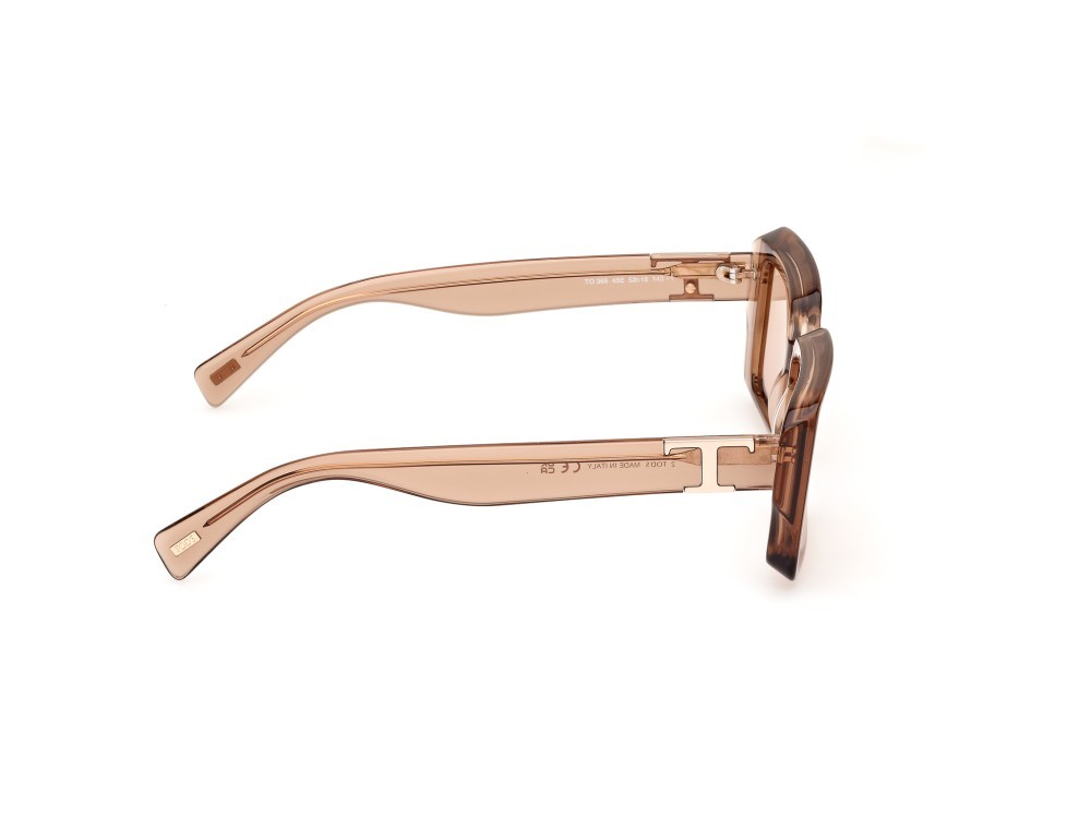 Sonnenbrillen Tod's TO0366 (45E) farbe marrone chiaro lucido form rechteckig gläser marrone