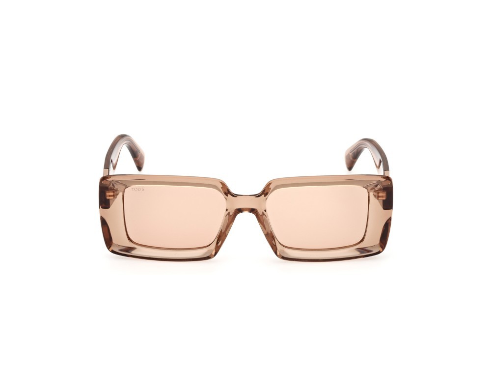 Sonnenbrillen Tod's TO0366 (45E) farbe marrone chiaro lucido form rechteckig gläser marrone