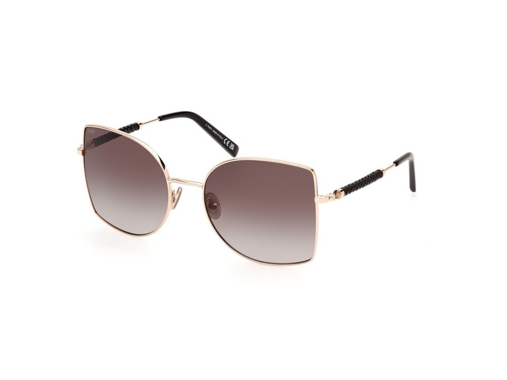 Sonnenbrillen Tod's TO0367 (28B) farbe oro rosè lucido form geometrisch gläser fumo grad.
