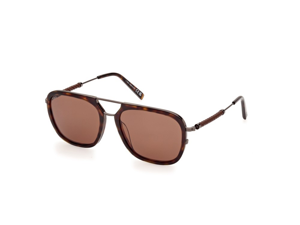 Occhiali da sole Tod's TO0370 (52J) colore avana scura forma aviator lenti roviex