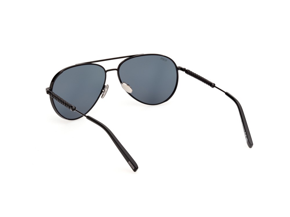 Occhiali da sole Tod's TO0371 (01V) colore nero lucido forma aviator lenti blu