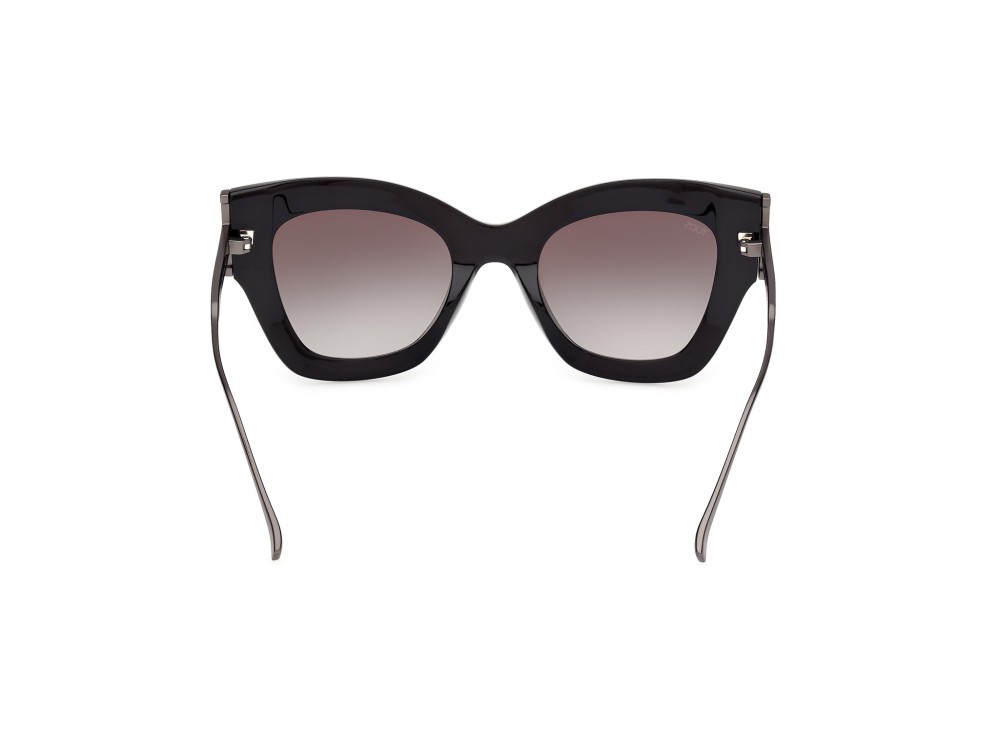 Occhiali da sole Tod's TO0373 (01B) colore nero lucido forma cat eye lenti fumo grad.