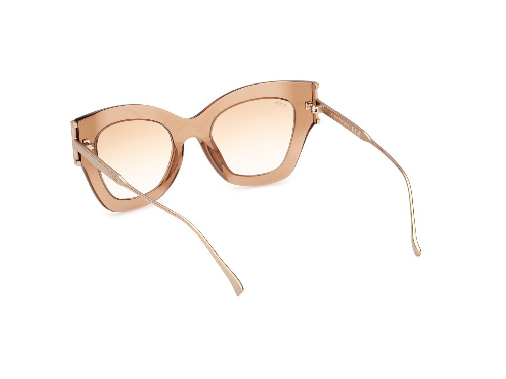 Occhiali da sole Tod's TO0373 (45F) colore marrone chiaro lucido forma cat eye lenti marrone sfumato