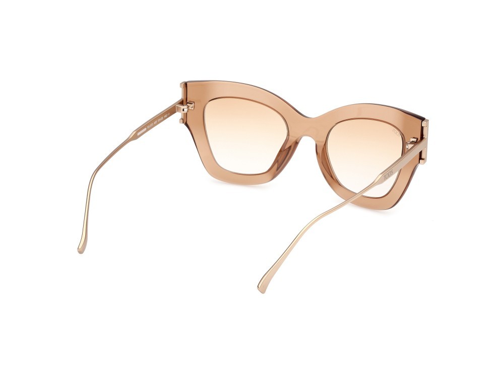 Occhiali da sole Tod's TO0373 (45F) colore marrone chiaro lucido forma cat eye lenti marrone sfumato