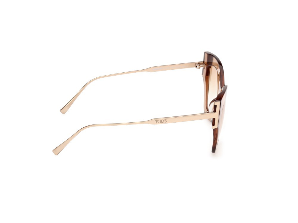Occhiali da sole Tod's TO0373 (45F) colore marrone chiaro lucido forma cat eye lenti marrone sfumato