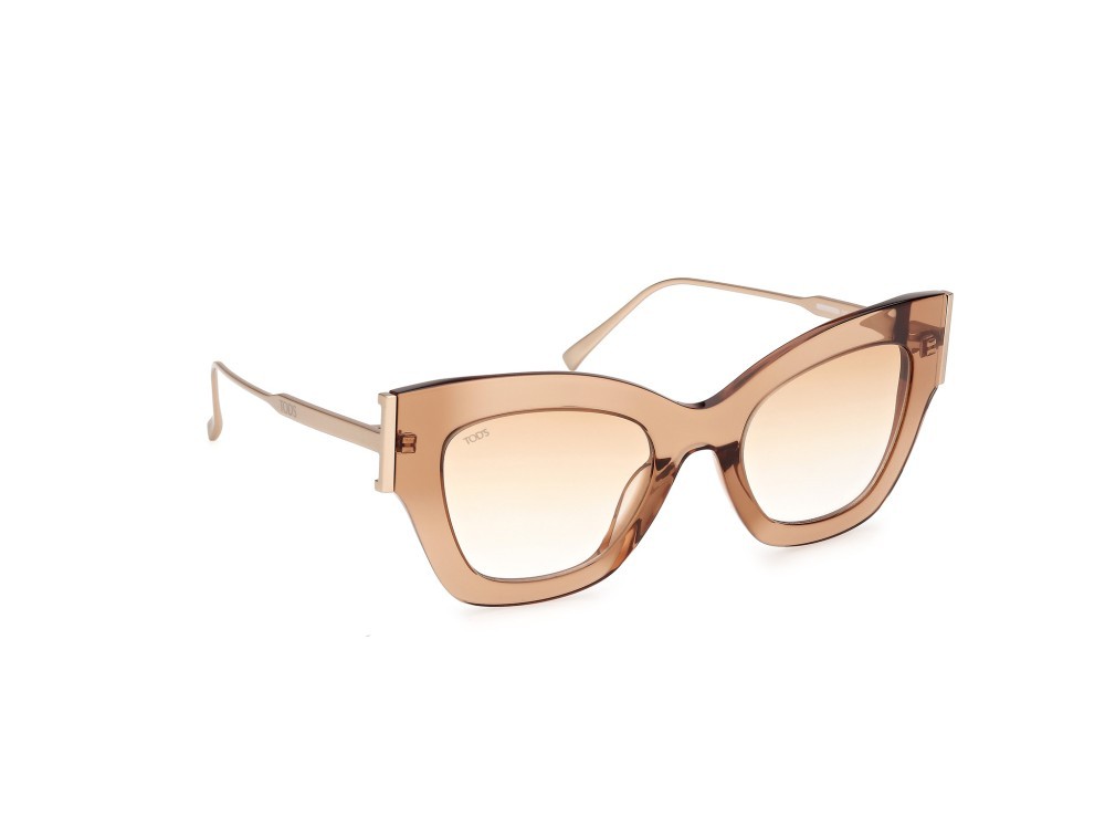 Occhiali da sole Tod's TO0373 (45F) colore marrone chiaro lucido forma cat eye lenti marrone sfumato