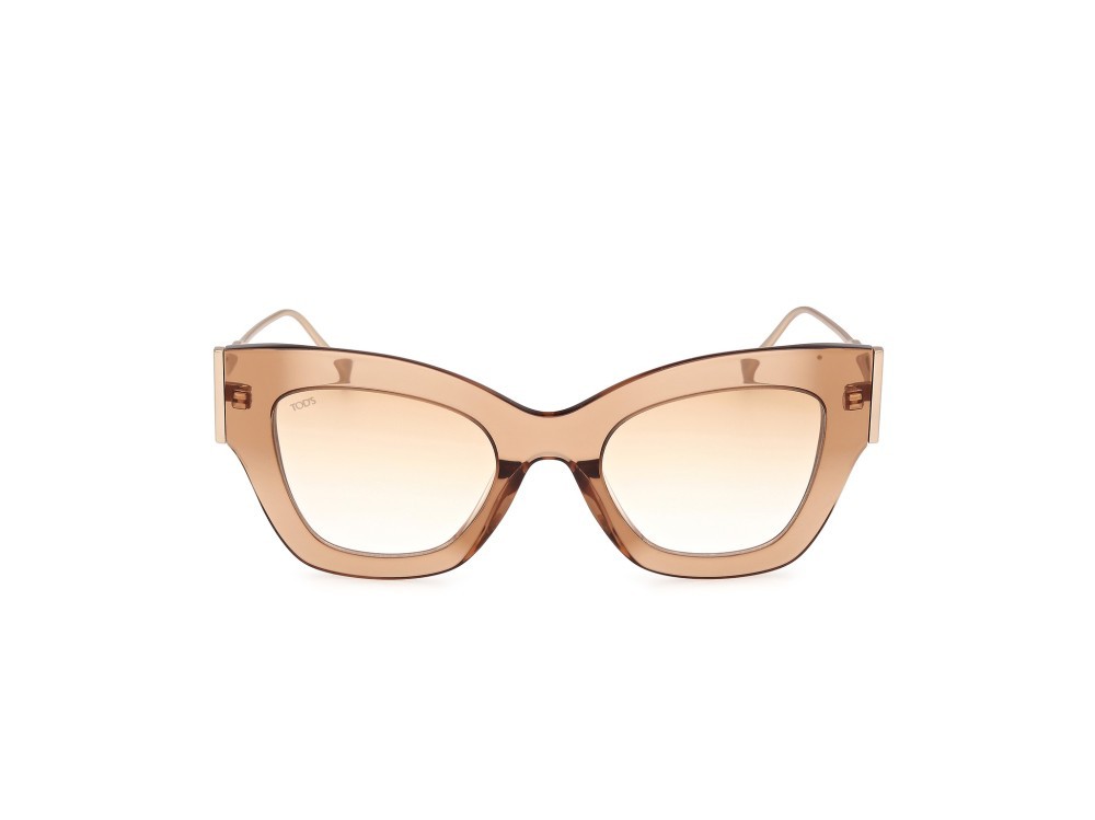 Occhiali da sole Tod's TO0373 (45F) colore marrone chiaro lucido forma cat eye lenti marrone sfumato