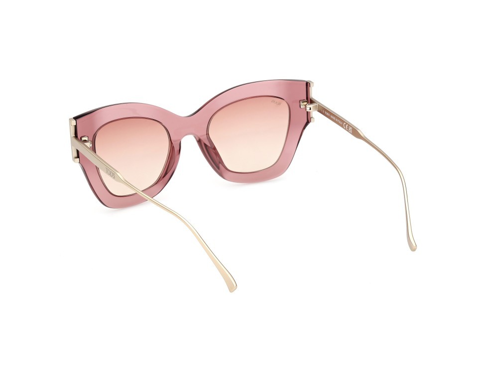 Occhiali da sole Tod's TO0373 (81T) colore viola lucido forma cat eye lenti bordeaux sfumato 