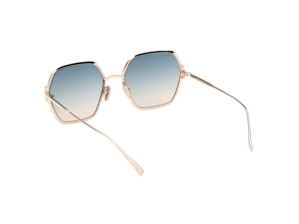 Sonnenbrillen Tod's TO0374 (28P) farbe oro rosè lucido form geometrisch gläser verde sfumato
