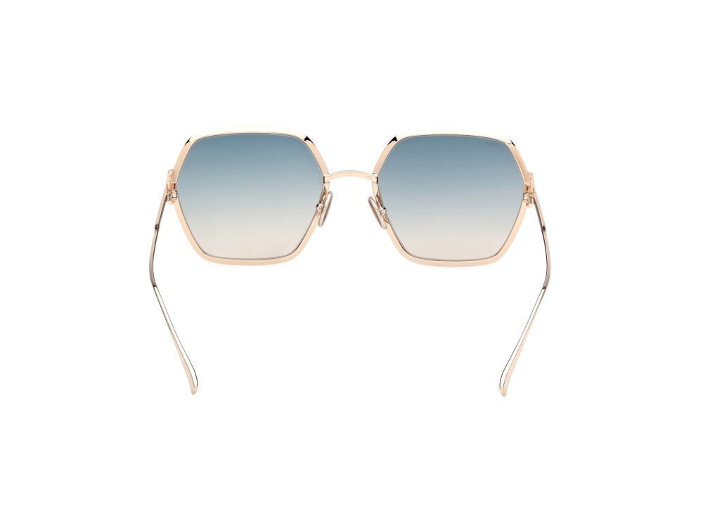 Sonnenbrillen Tod's TO0374 (28P) farbe oro rosè lucido form geometrisch gläser verde sfumato