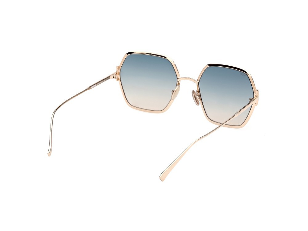 Sonnenbrillen Tod's TO0374 (28P) farbe oro rosè lucido form geometrisch gläser verde sfumato