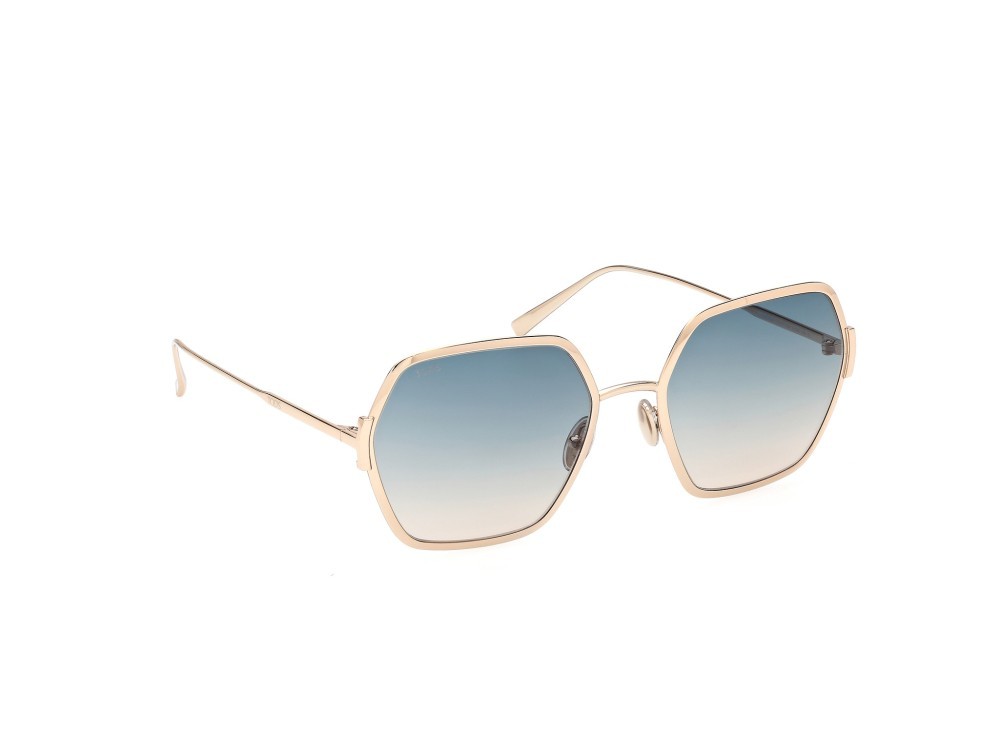 Sonnenbrillen Tod's TO0374 (28P) farbe oro rosè lucido form geometrisch gläser verde sfumato