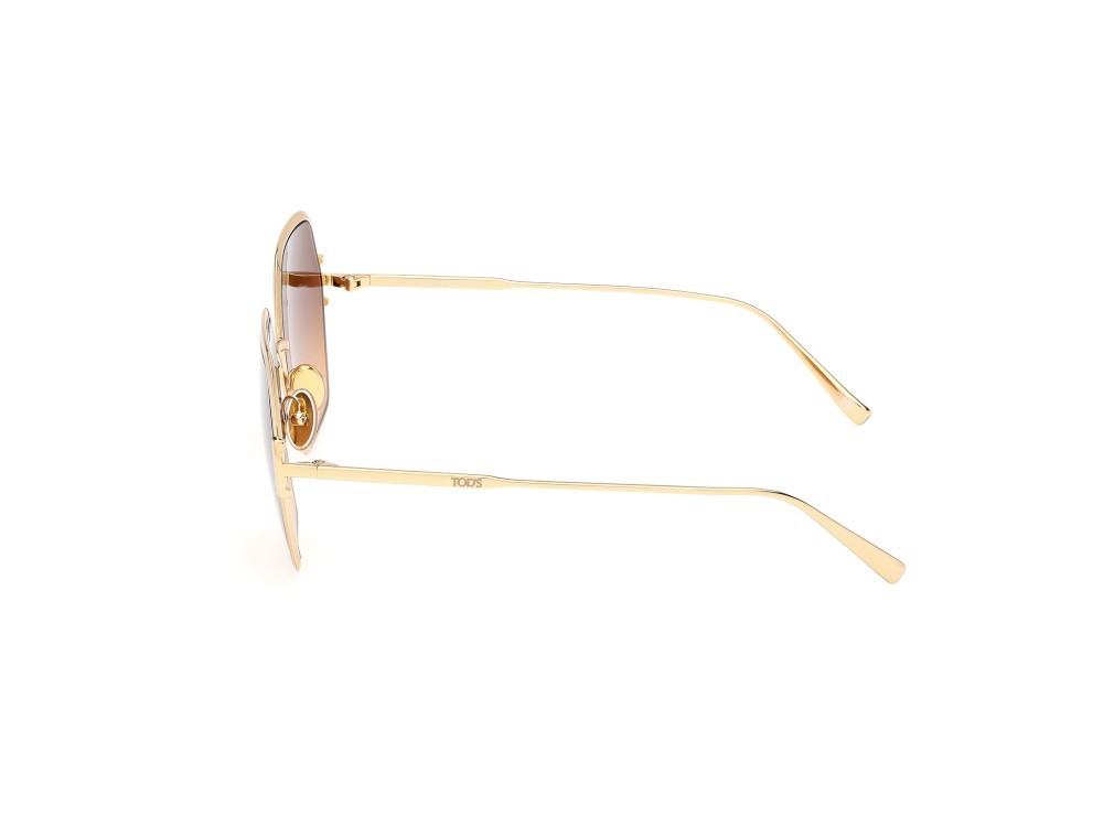 Sonnenbrillen Tod's TO0374 (30F) farbe oro endura lucido form geometrisch gläser marrone sfumato