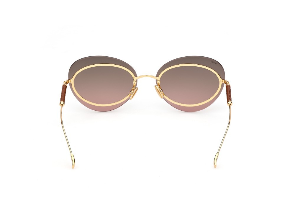 Occhiali da sole Tod's TO0375 (30P) colore oro endura lucido forma cat eye lenti verde sfumato