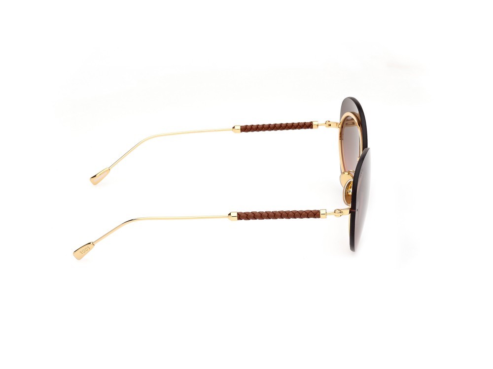 Occhiali da sole Tod's TO0375 (30P) colore oro endura lucido forma cat eye lenti verde sfumato