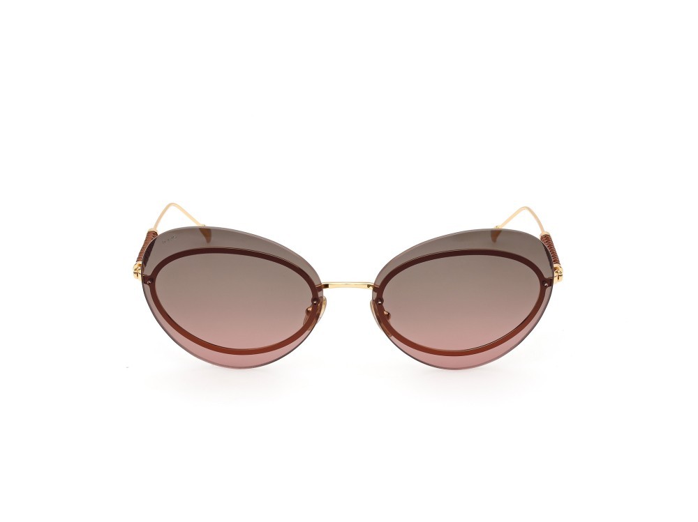 Occhiali da sole Tod's TO0375 (30P) colore oro endura lucido forma cat eye lenti verde sfumato