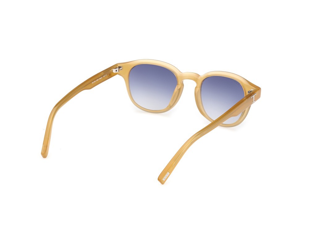 Sonnenbrillen Tod's TO0376 (39W) farbe giallo chiaro lucido form rund gläser blu sfumato