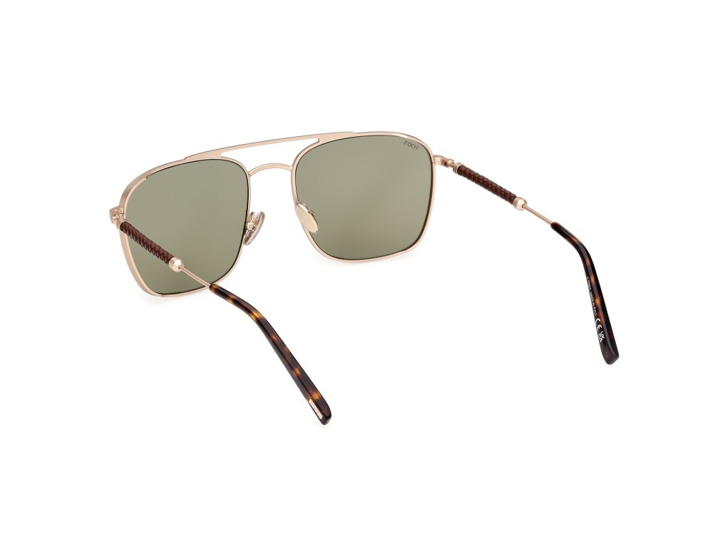 Occhiali da sole Tod's TO0379 (29N) colore oro rosè opaco forma navigator lenti verde