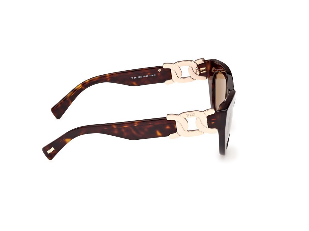 Sonnenbrillen Tod's TO0380 (52E) farbe avana scura form cat-eye gläser marrone