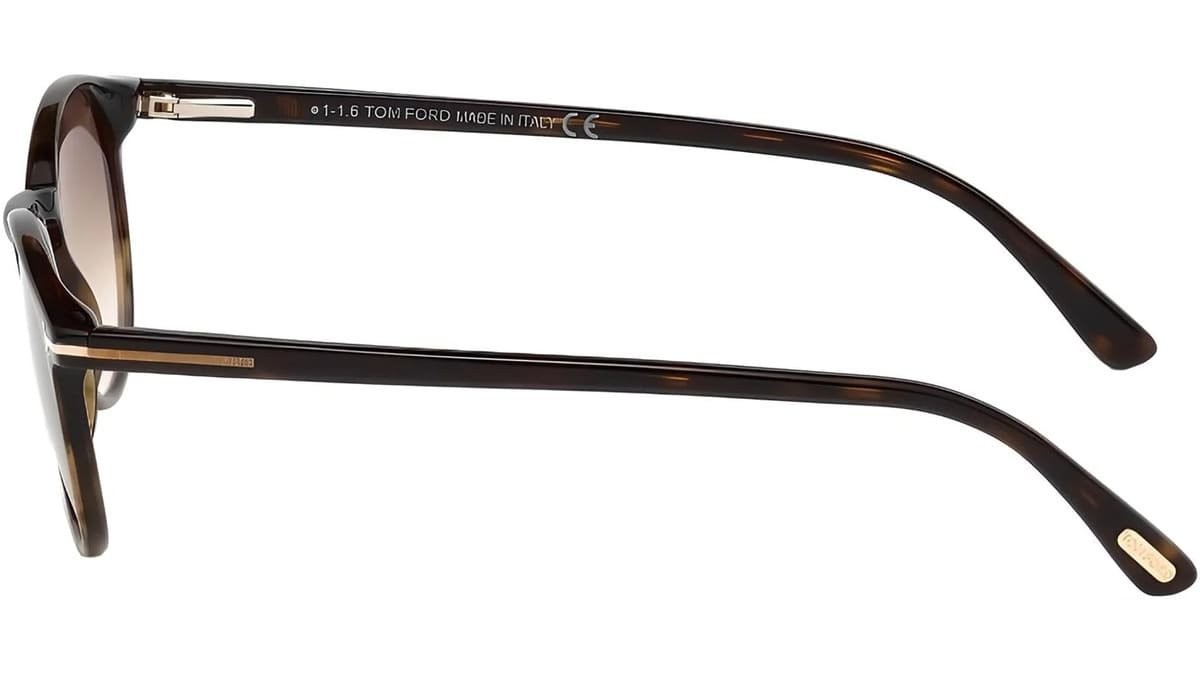 Sonnenbrillen Tom Ford Andrea-02 FT0539 (53F) farbe avana bionda form rund gläser marrone sfumato