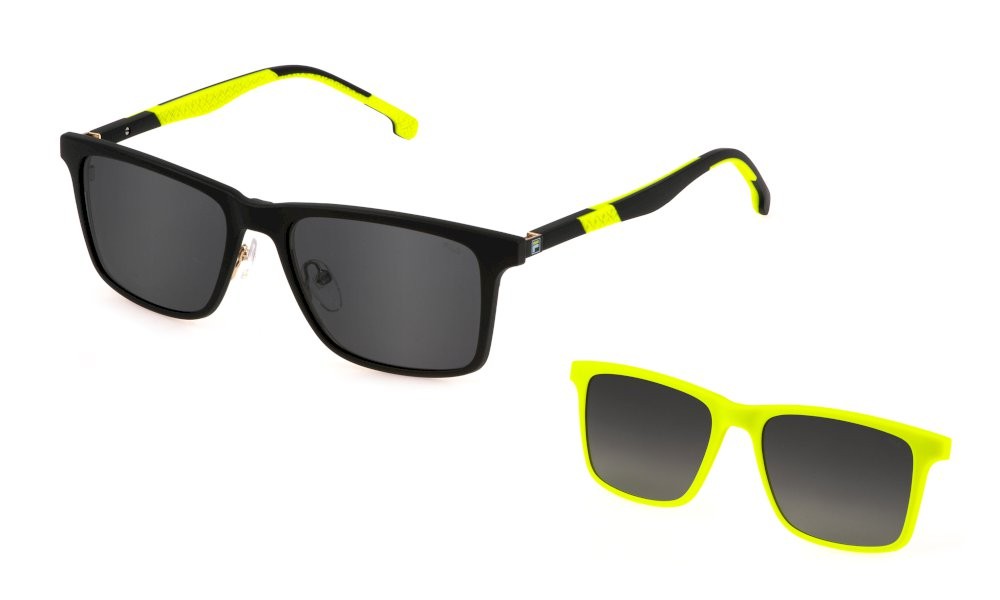 Occhiali da vista Fila UFI530 (302P) c/clip-on colore oro rosè lucido c/parti nero semilucido lenti smoke