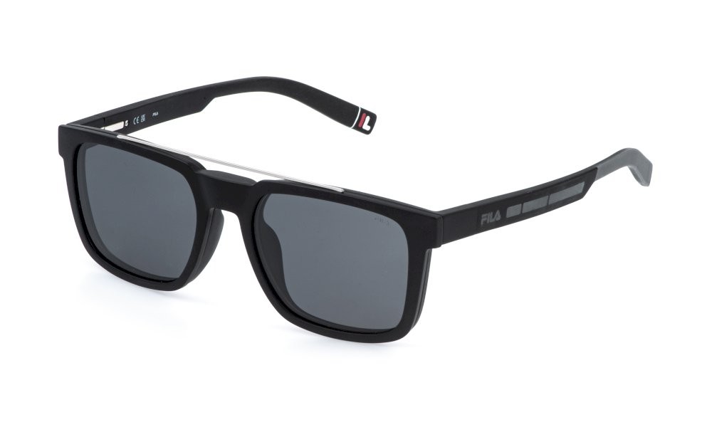 Occhiali da vista Fila UFIA90 (U28P) + clip-on colore nero opaco lenti smoke