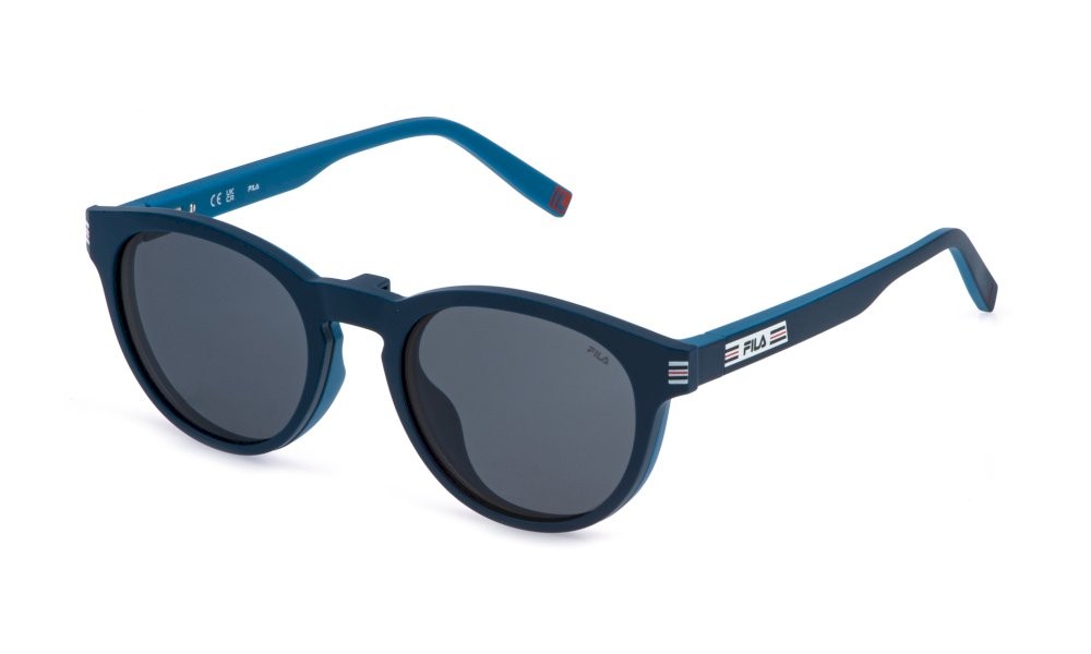 Occhiali da vista Fila UFID07 (7A4P) + clip-on colore blu c/parti azzurro lenti smoke