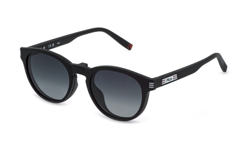 Occhiali da vista Fila UFID07 (U28P) + clip-on colore nero opaco lenti smoke gradient