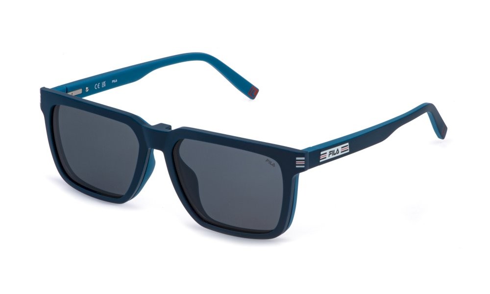 Occhiali da vista Fila UFID08 (7A4P) + clip-on colore blu c/parti azzurro lenti smoke