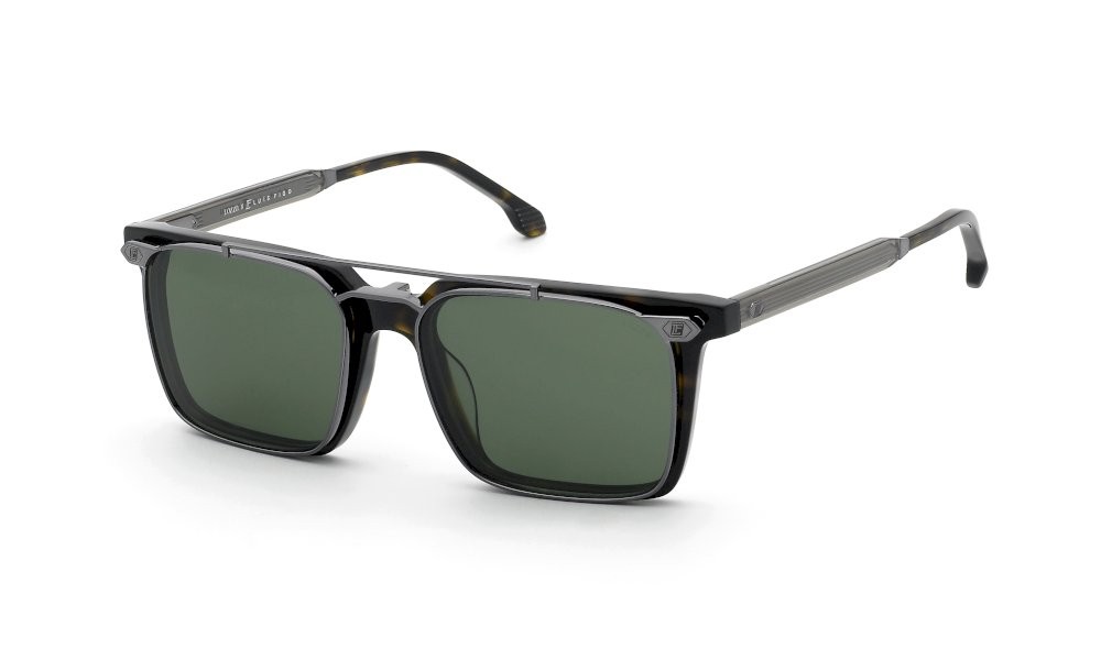 Occhiali da vista Lozza Luis Figo UL4402 (722Y) c/clip-on colore avana scura lucida lenti green