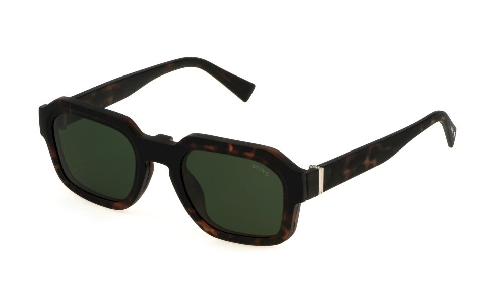 Occhiali da vista Sting Cosmic 2 UST483 (878P) + clip-on colore avana scura opaca lenti green