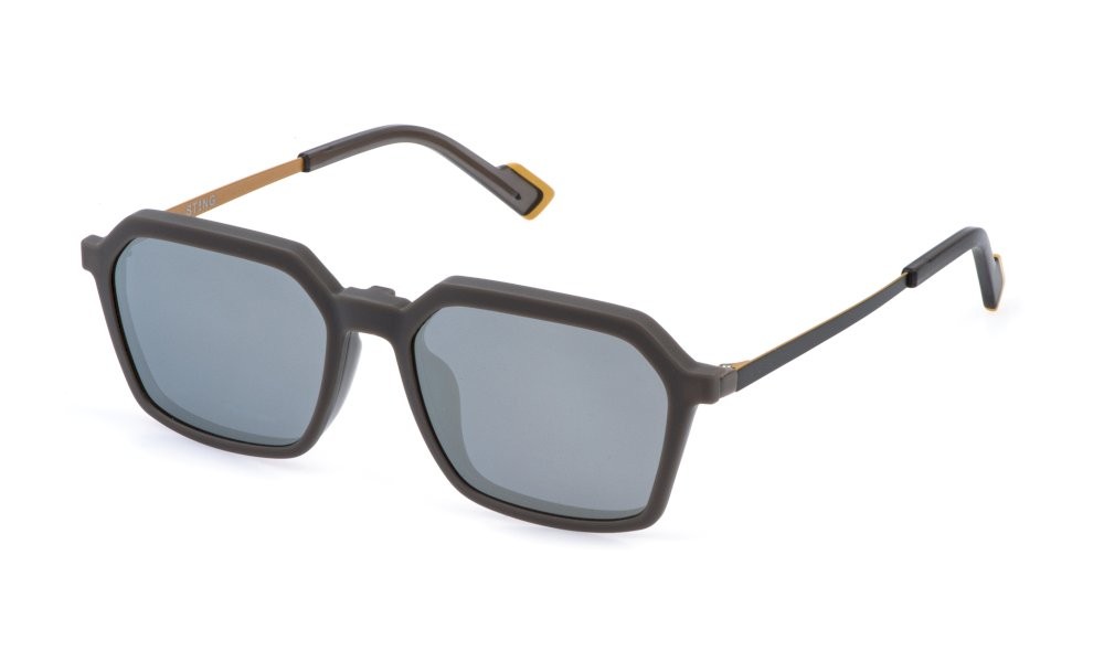 Eyeglasses Sting UST545 (WTQP) color tortora sfumato lenses smoke/mirror silver