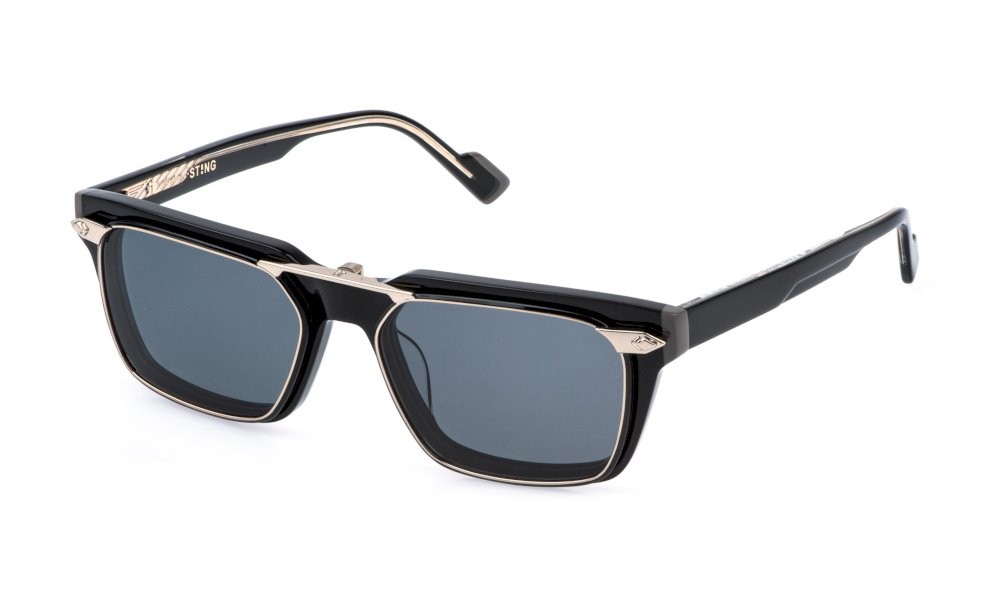 Eyeglasses Sting UST547 (700P) color nero lucido lenses smoke