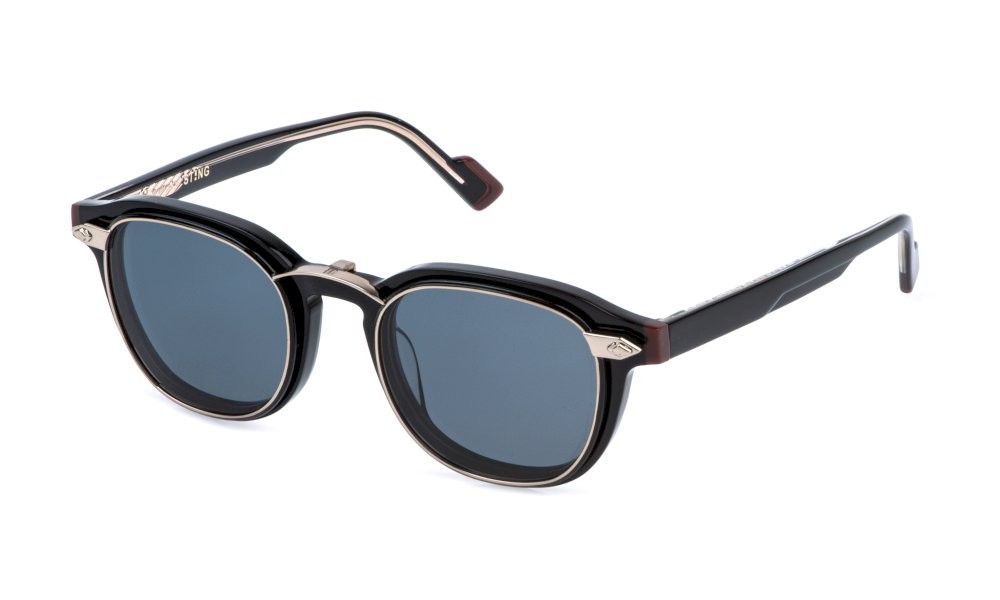 Eyeglasses Sting UST548 (700P) color nero lucido lenses smoke