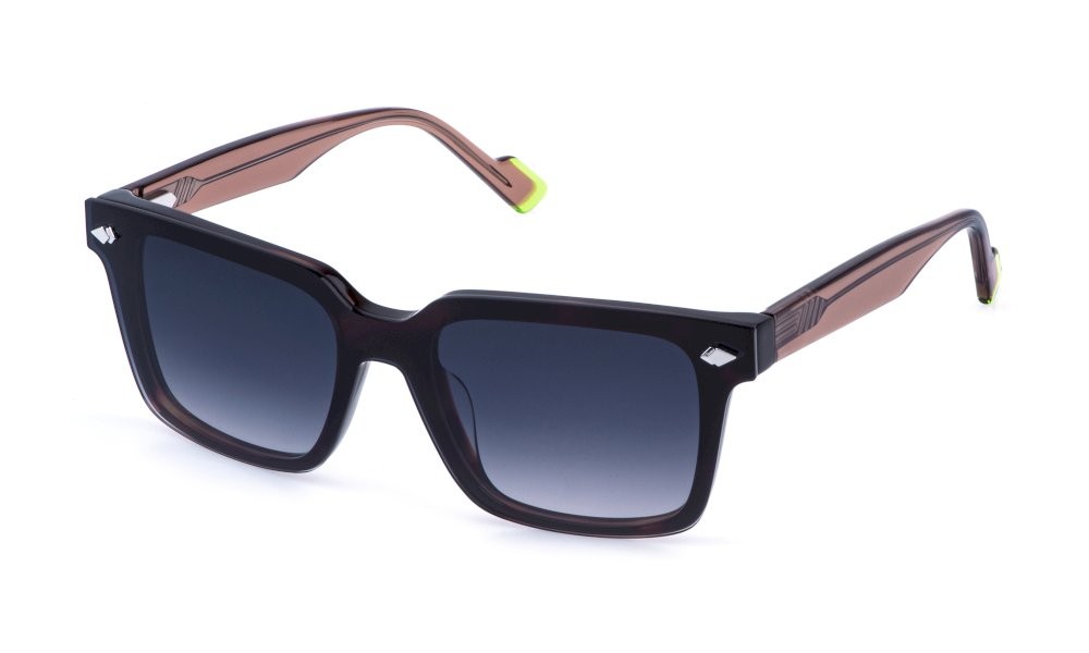 Eyeglasses Sting UST574 (0790) c/clip-on color avana scura lucida lenses smoke gradient