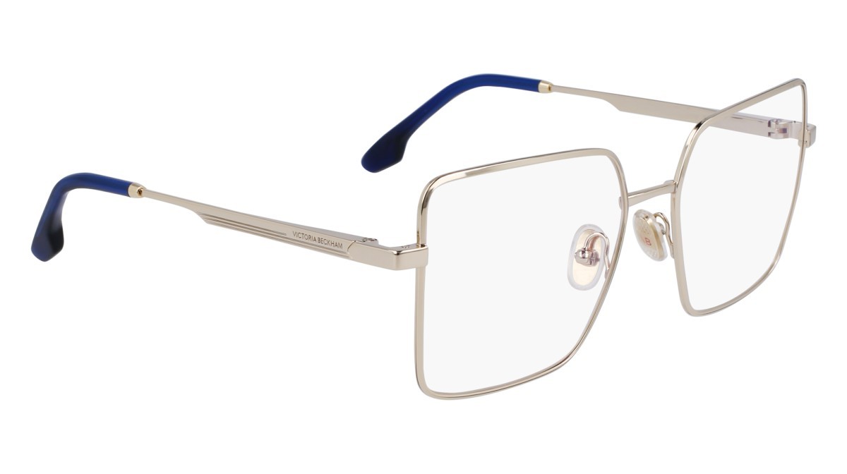 Brillen Victoria Beckham VB2132 (715) farbe light gold form quadratisch gläser demo clear