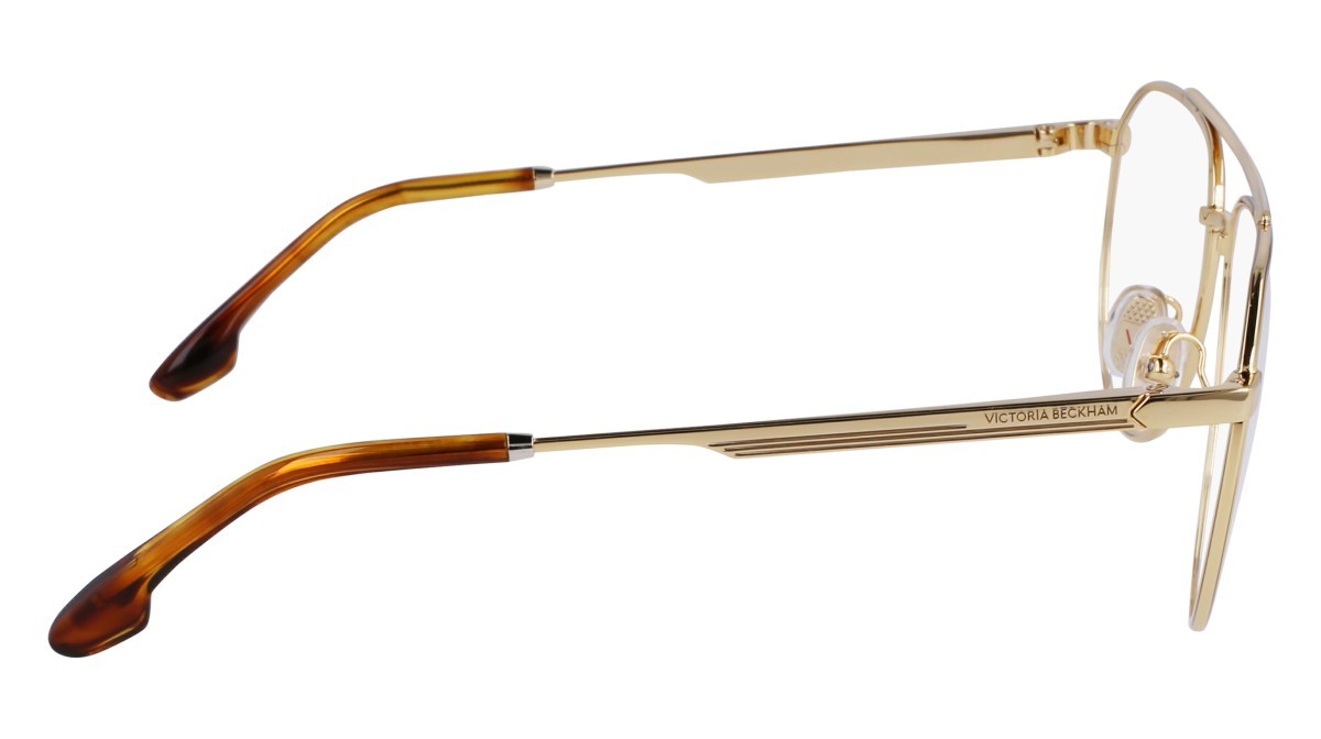 Brillen Victoria Beckham VB2133 (714) farbe gold form aviator gläser demo clear