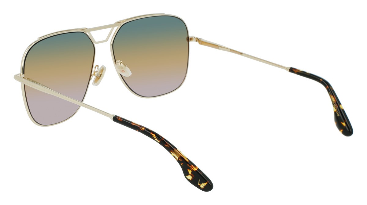 Sonnenbrillen Victoria Beckham VB217S (727) farbe gold/green honey rose form navigator gläser triple gradient - green/honey/rose