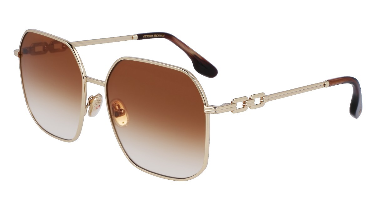 Sonnenbrillen Victoria Beckham VB232S (723) farbe gold/honey form quadratisch gläser gradient honey