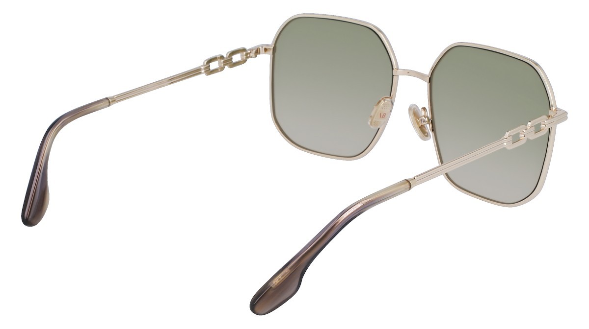 Sonnenbrillen Victoria Beckham VB232S (756) farbe yellow gold form quadratisch gläser gradient green beige