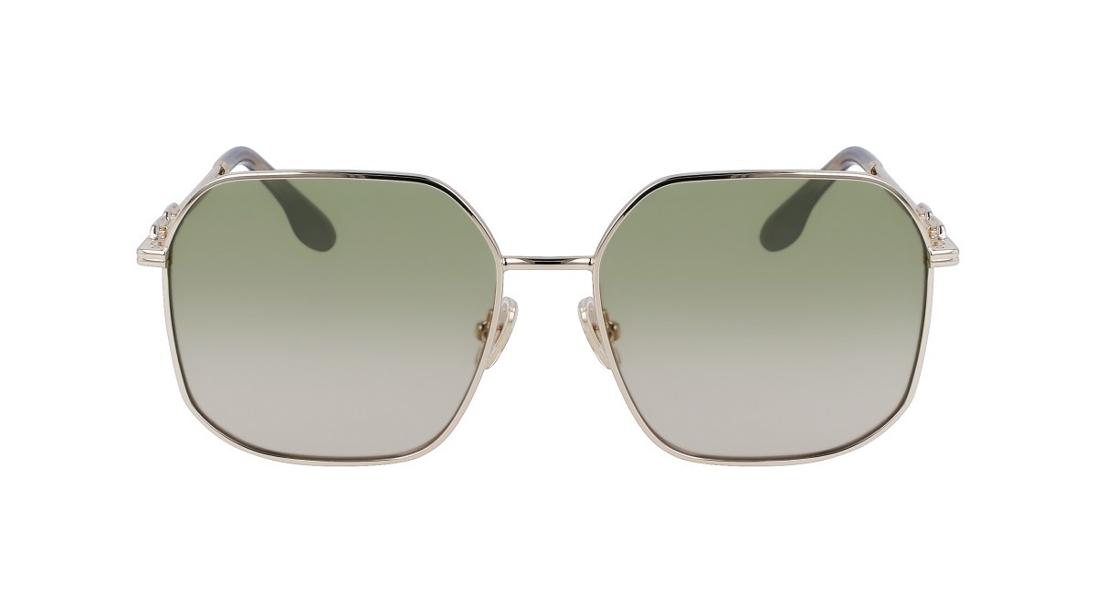 Sonnenbrillen Victoria Beckham VB232S (756) farbe yellow gold form quadratisch gläser gradient green beige