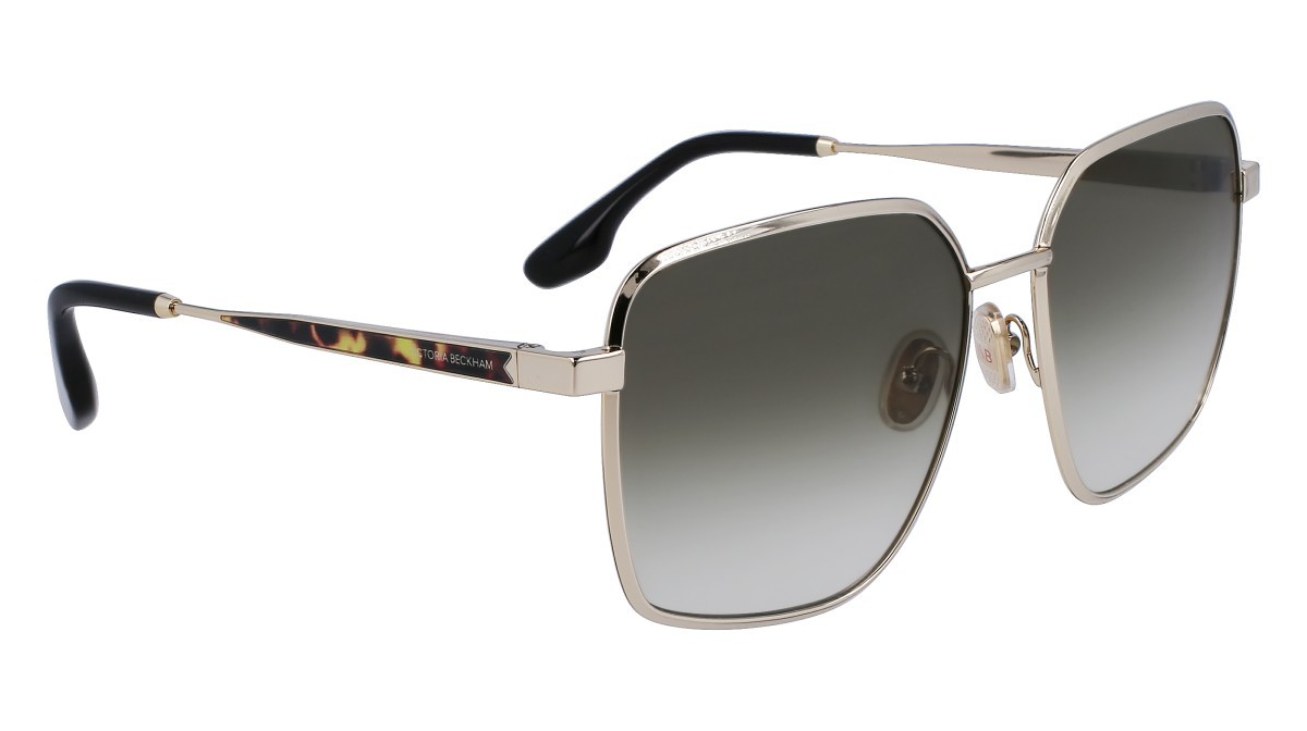 Sonnenbrillen Victoria Beckham VB234S (700) farbe gold/khaki form rechteckig gläser gradient green