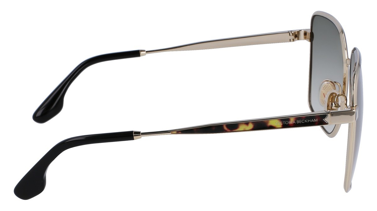 Sonnenbrillen Victoria Beckham VB234S (700) farbe gold/khaki form rechteckig gläser gradient green