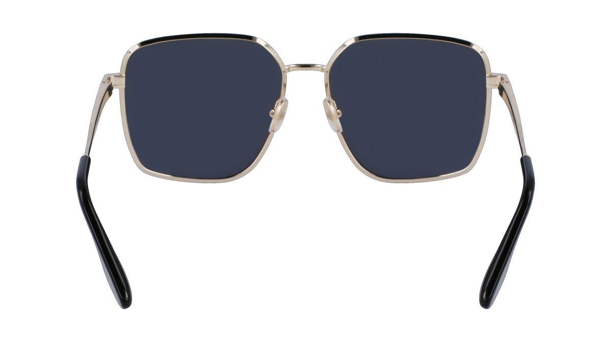 Sonnenbrillen Victoria Beckham VB234S (714) farbe gold form rechteckig gläser solid grey
