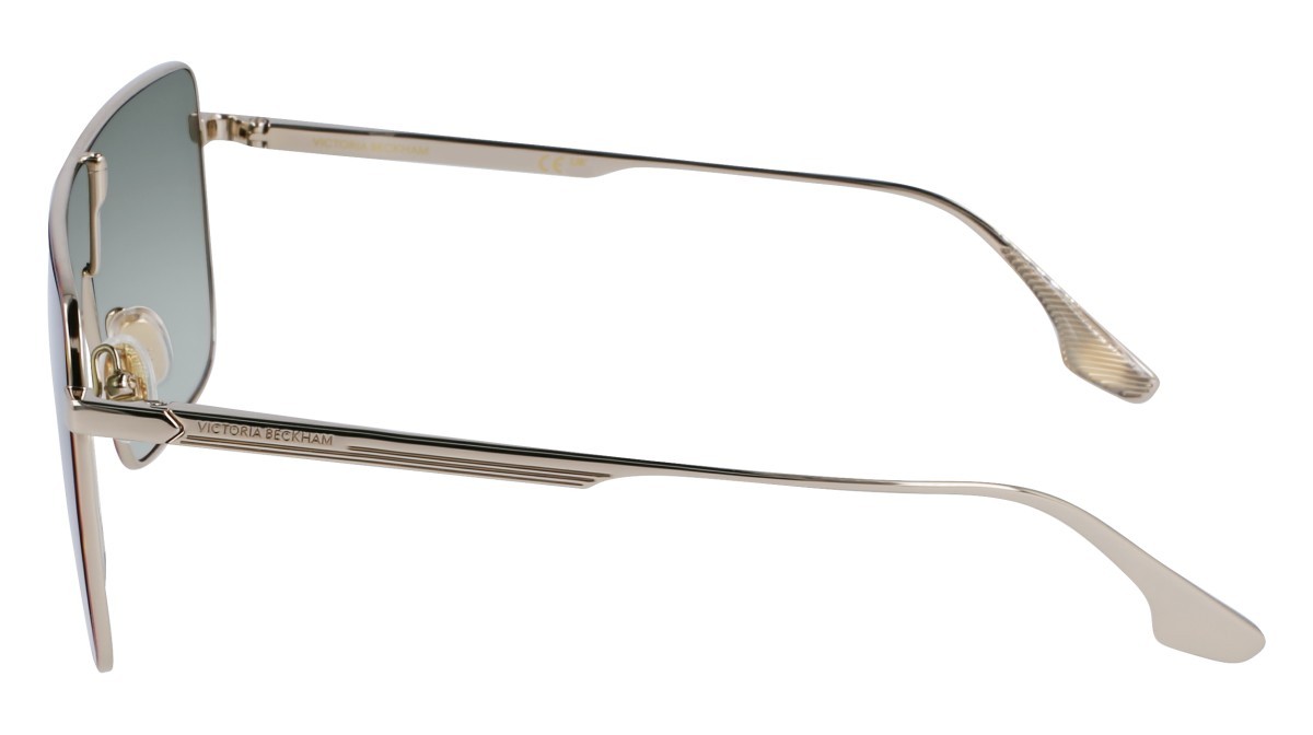 Sonnenbrillen Victoria Beckham VB238S (700) farbe gold/khaki form maske gläser dark green gradient