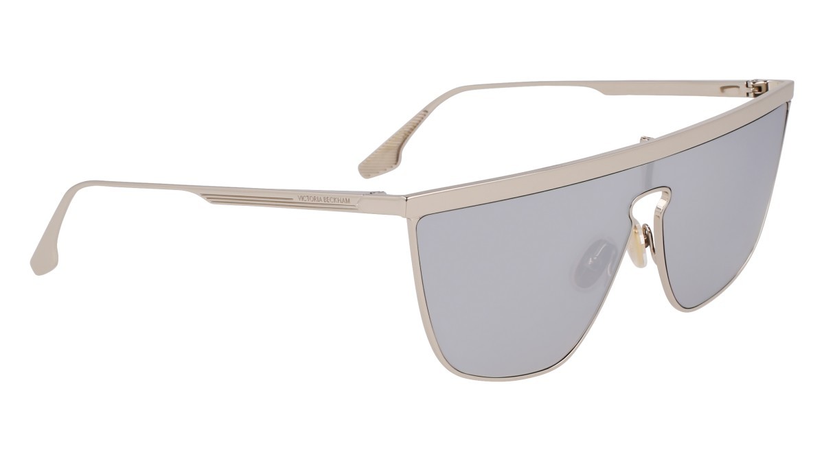 Sunglasses Victoria Beckham VB245S (045) color silver mirror shape mask lenses solid grey w/silver mirror