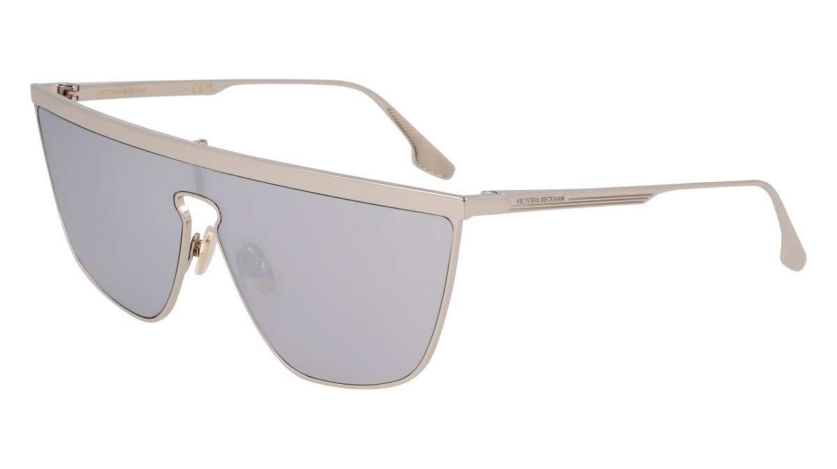 Sunglasses Victoria Beckham VB245S (045) color silver mirror shape mask lenses solid grey w/silver mirror