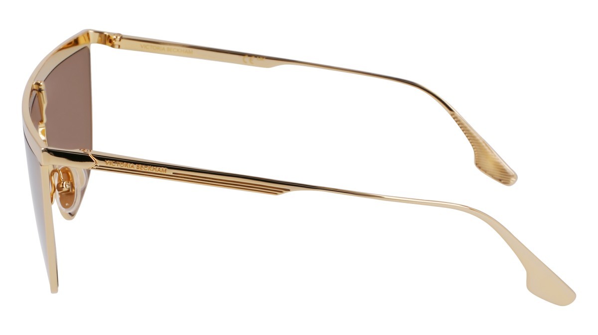 Sonnenbrillen Victoria Beckham VB245S (704) farbe gold mirror form maske gläser solid brown w/gold mirror
