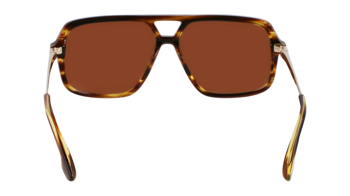 Sonnenbrillen Victoria Beckham VB246S (224) farbe striped tobacco form navigator gläser solid brown