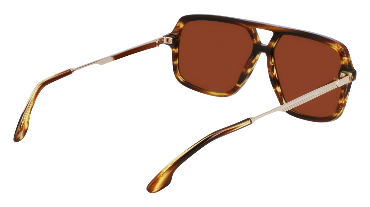 Sonnenbrillen Victoria Beckham VB246S (224) farbe striped tobacco form navigator gläser solid brown